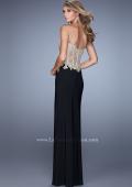 Picture of: Strapless Prom Dress with Corset Bodice and Beading in Black, Style: 21472, Back Picture