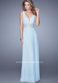 Picture of: Net Jersey Dress with Ruched Bodice and Open Back in Mint, Style: 21475, Main Picture