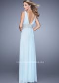 Picture of: Net Jersey Dress with Ruched Bodice and Open Back in Mint, Style: 21475, Back Picture