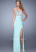Picture of: Embroidered Strapless Prom Dress with Side Leg Slit in Mint, Style: 21476, Detail Picture 2