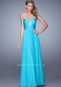 Picture of: Modern Strapless Gown with Stones and Embellishments in Teal, Style: 21499, Detail Picture 2