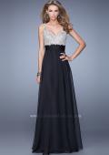 Picture of: Jeweled Encrusted Embroidered Long Chiffon Prom Dress in Black, Style: 21505, Detail Picture 8