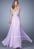 Picture of: Jeweled Encrusted Embroidered Long Chiffon Prom Dress in Purple, Style: 21505, Detail Picture 11