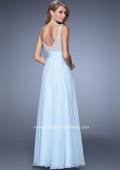 Picture of: Jeweled Encrusted Embroidered Long Chiffon Prom Dress in Blue, Style: 21505, Back Picture