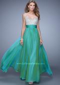 Picture of: Jeweled Encrusted Embroidered Long Chiffon Prom Dress in Green, Style: 21505, Detail Picture 2