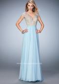 Picture of: Elegant Dress with Beads, Pearls, and Rhinestones in Blue, Style: 21516, Detail Picture 1