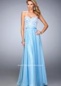 Picture of: Chiffon Prom Dress with Double Strap Back and Lace in Blue, Style: 21545, Main Picture