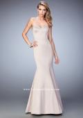 Picture of: Long Mermaid Prom Dress with Stones and Cut Out Back in Champagne, Style: 21591, Main Picture