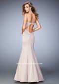 Picture of: Long Mermaid Prom Dress with Stones and Cut Out Back in Champagne, Style: 21591, Back Picture