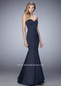 Picture of: Long Mermaid Prom Dress with Stones and Cut Out Back in Navy, Style: 21591, Detail Picture 2