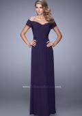 Picture of: Off the Shoulder Evening Dress with Jeweled Embroidery in Purple, Style: 21613, Main Picture