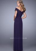 Picture of: Off the Shoulder Evening Dress with Jeweled Embroidery in Purple, Style: 21613, Back Picture