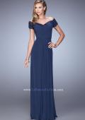 Picture of: Off the Shoulder Evening Dress with Jeweled Embroidery in Navy, Style: 21613, Detail Picture 1