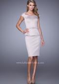 Picture of: Off the Shoulder Cocktail Dress with Beaded Belt in Champagne, Style: 21637, Main Picture