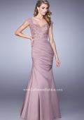 Picture of: Satin Dress with Beaded Lace Bodice and Gathering in Pink, Style: 21669, Main Picture
