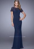 Picture of: Short Sleeve Embellished Dress with Rhinestones in Blue, Style: 21713, Main Picture