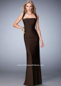 Picture of: Jersey Sheath Gown with Ruching and Scoop Neckline in Brown, Style: 21730, Main Picture