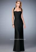 Picture of: Jersey Sheath Gown with Ruching and Scoop Neckline in Black, Style: 21730, Detail Picture 1