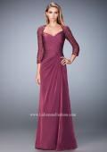 Picture of: Elegant Gown with Lace and Jewel Embellished Sleeves in Pink, Style: 21805, Detail Picture 1