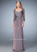 Picture of: Elegant Gown with Lace and Jewel Embellished Sleeves in Brown, Style: 21805, Detail Picture 2