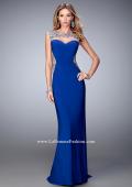 Picture of: Sexy Jersey Gown with Rhinestones and a Train in Blue, Style: 21818, Back Picture