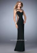 Picture of: Sexy Jersey Gown with Rhinestones and a Train in Black, Style: 21818, Detail Picture 1