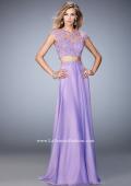 Picture of: Two Piece Chiffon Prom Dress with Lace Appliques in Purple, Style: 21862, Detail Picture 2