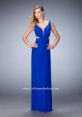 Picture of: Strappy Back Prom Dress with Cut Outs and Gathering in Blue, Style: 21889, Back Picture