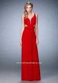 Picture of: Strappy Back Prom Dress with Cut Outs and Gathering in Red, Style: 21889, Detail Picture 1