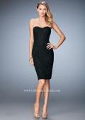 Picture of: Knee Length Jeweled Dress with Knee Length Coat in Black, Style: 21903, Detail Picture 3