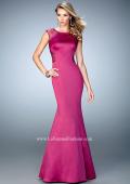 Picture of: Satin Mermaid Gown with Boat Neckline and Cut Outs in Pink, Style: 21926, Main Picture