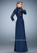 Picture of: Embroidered Lace and Jeweled Top Two Piece Prom Dress in Blue, Style: 21944, Back Picture