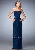 Picture of: Long Prom Dress with Cut Outs and a Slight Train in Blue, Style: 21948, Detail Picture 1