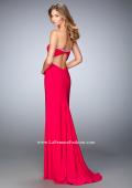 Picture of: Rhinestone Trim Prom Dress with Cut Outs and a Train in Pink, Style: 21973, Back Picture