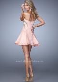 Picture of: Charming Satin Dress with Cut outs and Scattered Stones in Pink, Style: 21982, Back Picture