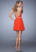 Picture of: Bold Jersey Short Dress with Halter Neckline and Stones in Orange, Style: 22016, Back Picture
