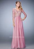 Picture of: Lace and Jeweled Embroidered Evening Gown in Pink, Style: 22031, Main Picture