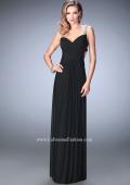 Picture of: Crystal Gem Embellished Prom Gown with Gathering in Black, Style: 22068, Detail Picture 2