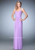 Picture of: Crystal Gem Embellished Prom Gown with Gathering in Purple, Style: 22068, Detail Picture 4
