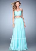 Picture of: Two Piece Chiffon Gown with Sweetheart Neck and Stones in Blue, Style: 22069, Detail Picture 1