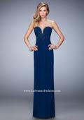 Picture of: Long Prom Dress with Rhinestones and Open Back in Blue, Style: 22070, Detail Picture 2