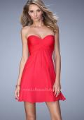Picture of: Short Chiffon Dress with Open Back and Sheer Lace in Pink, Style: 22098, Main Picture
