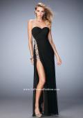 Picture of: Jersey Prom Gown with Beaded Cut Out Side Panels in Black, Style: 22125, Detail Picture 1