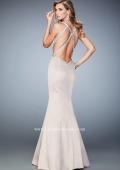 Picture of: Satin Mermaid Prom Dress with Crystals and Strappy Back in Nude, Style: 22135, Main Picture
