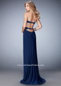 Picture of: Jersey Prom Dress with Sequins and Cut Outs in Blue, Style: 22150, Back Picture