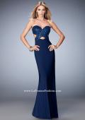Picture of: Jersey Prom Dress with Sequins and Cut Outs in Blue, Style: 22150, Detail Picture 1
