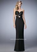 Picture of: Jersey Prom Dress with Sequins and Cut Outs in Black, Style: 22150, Detail Picture 3