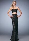 Picture of: Glam Two Piece Gown with Sequin Skirt and Satin Bodice in Black, Style: 22151, Main Picture