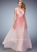 Picture of: Ombre Chiffon Prom Dress with Gathered Bodice in Pink, Style: 22156, Main Picture