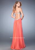 Picture of: Sweetheart Chiffon Gown with Cut Outs and Crystals in Orange, Style: 22179, Back Picture